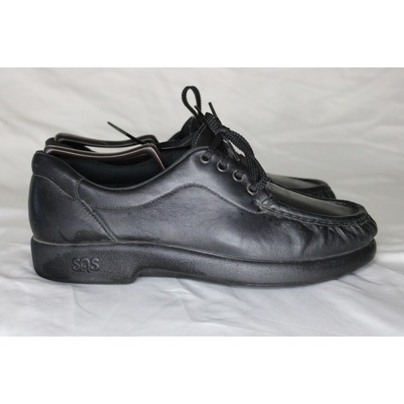 SAS Shoes - SAS Tripad Comfort Black Leather Moc Toe Oxford Lace Up Shoes Women's Size 9.5M